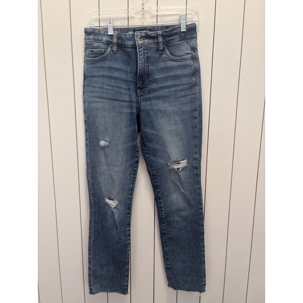 Boot Season Kut from the Kloth Jeans 0 Blue Excellent Distressed Raw Hem Indiez